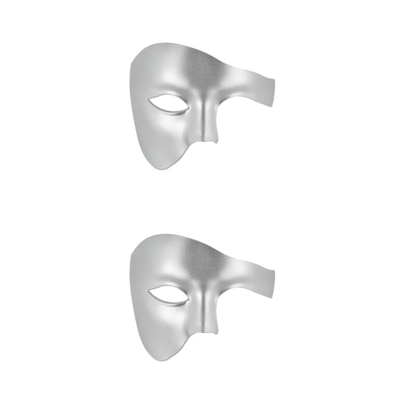 Mascarilla elegante de Inteprter para fiestas de disfraces y festivales de media cara Plata