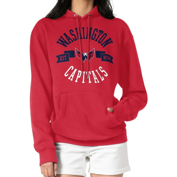 Women's G-III 4Her by Carl Banks Red Washington Capitals City Graphic Fleece Pullover Hoodie