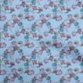 thumbnail image 1 of oneOone Polyester Spandex Blue Fabric Florals Craft Projects Decor Fabric Printed By The Yard 56 Inch Wide, 1 of 5