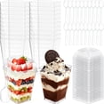 thumbnail image 1 of DOUDOULE Vasitos de plástico para postres de 5 oz con tapa y cucharitas, 20 piezas, 1 of 7