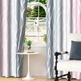 thumbnail image 4 of Lfeey Gradient Stripe Blackout Curtains, Grommet Curtains for Modern Living Room Bedroom, Gray Pink, 52x96 inch, 4 of 5