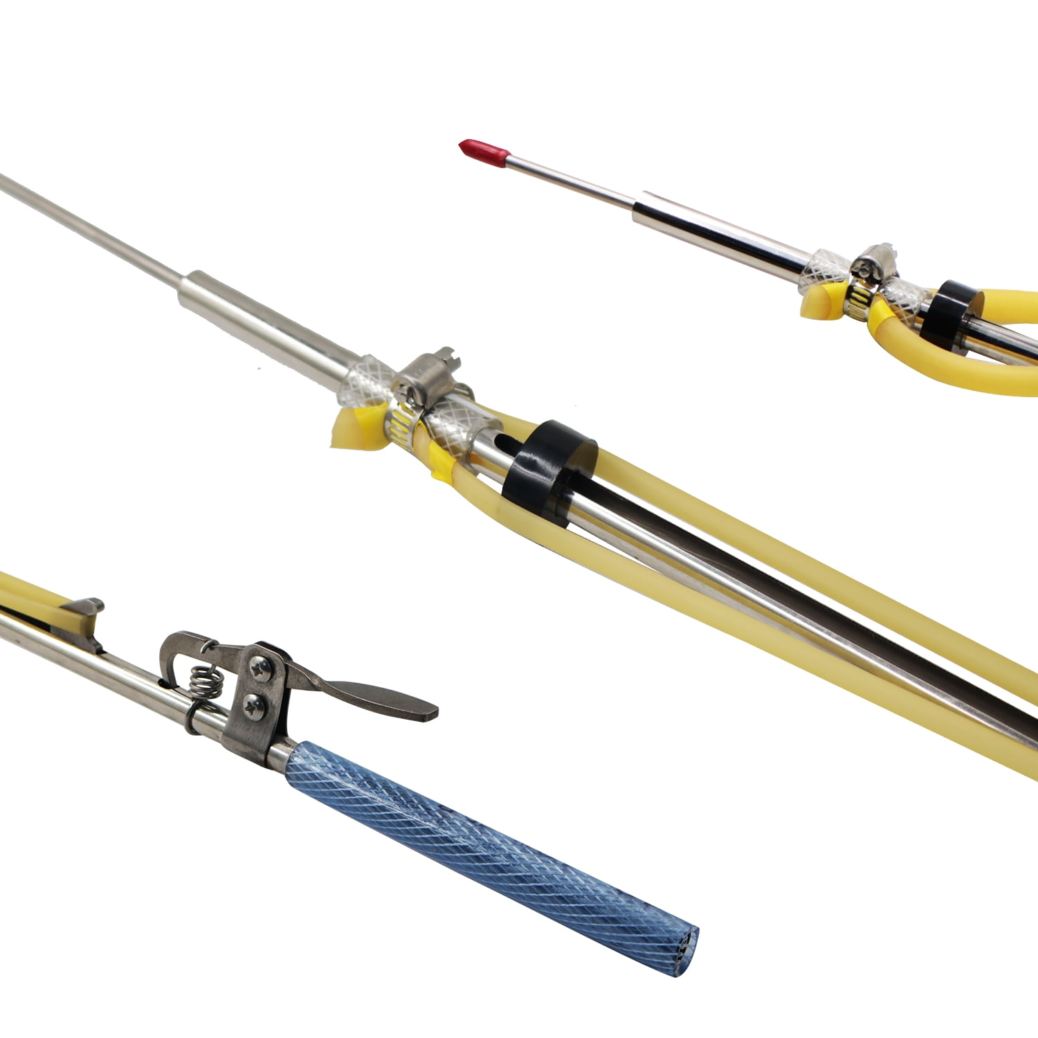 Piaoyu Telescopic Stainless Steel Fishing Fork with Spear Hook, Heavy Duty Frog Flounder Gig for Ice Fishing Saltwater Sea
