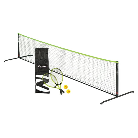 Zume Games Portable, Instant Tennis Set Includes Two Rackets, Two Balls, Net, and Carrying Case