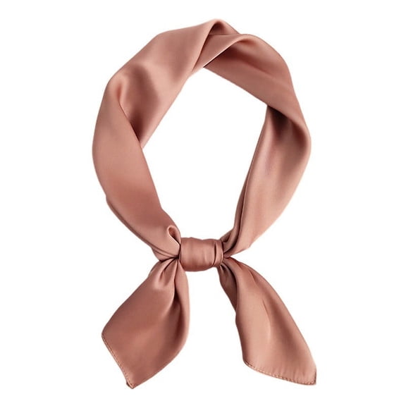 Women's Square Scarf Solid Color Design Soft Silky Neck Scarf Light Daily Kerchief One Size