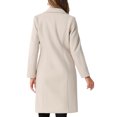 thumbnail image 3 of INSPIRE CHIC Women's Notched Lapel Single Breasted Outwear Work Long Winter Coat S Beige, 3 of 6