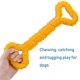 thumbnail image 3 of Juguete para masticar para perros de goma duradera, juguete para cachorros de perro con forma de hueso de 13 pulgadas, diseño convexo, juguete interactivo resistente para perros adecuados para masticar agresivamente por perros pequeños y grandes (amarillo) oso de fresa Electrónica, 3 of 5