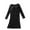 Black, variant on HUJlwoi Sleep Shirts for Women Long Sleeve Nightshirt Round Neck Soft Loose Pajama Tops Silid Color Classic Nightdress