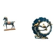 thumbnail image 1 of Figura de caballo, escultura artesanal de resina para escritorio, sala de estar, estantería, decoración de interiores, adorno de pie Fengshui, 1 of 8
