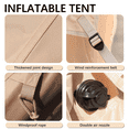 Inflatable Tents for Camping, 4-Season Oxford Blow up Tents with Storage Pocket and Hand Pump, Easy Setup Camping Tents with 12 Mesh Window for Adult 4-6 Person, Khaki