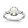 thumbnail image 1 of Solid 925 Sterling Silver Freshwater Cultured Pearl and Diamond Engagement Ring Size 9 (.02 cttw.), 1 of 3