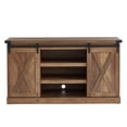 thumbnail image 1 of Edyo Living Farmhouse TV Stand Table with Sliding Barn Door, Rustic Oak, 1 of 8