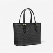 Michael Kors Michael Kors XS Carry All Jet Set Travel Womens Tote (BLACK SIG/GOLD)