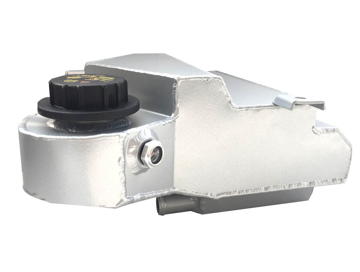 Aluminum Engine Coolant Reservoir Radiator Expansion Tank Replacement fit For Ford F250 F350 6.0L Powerstroke Diesel 2003-2007 Silver