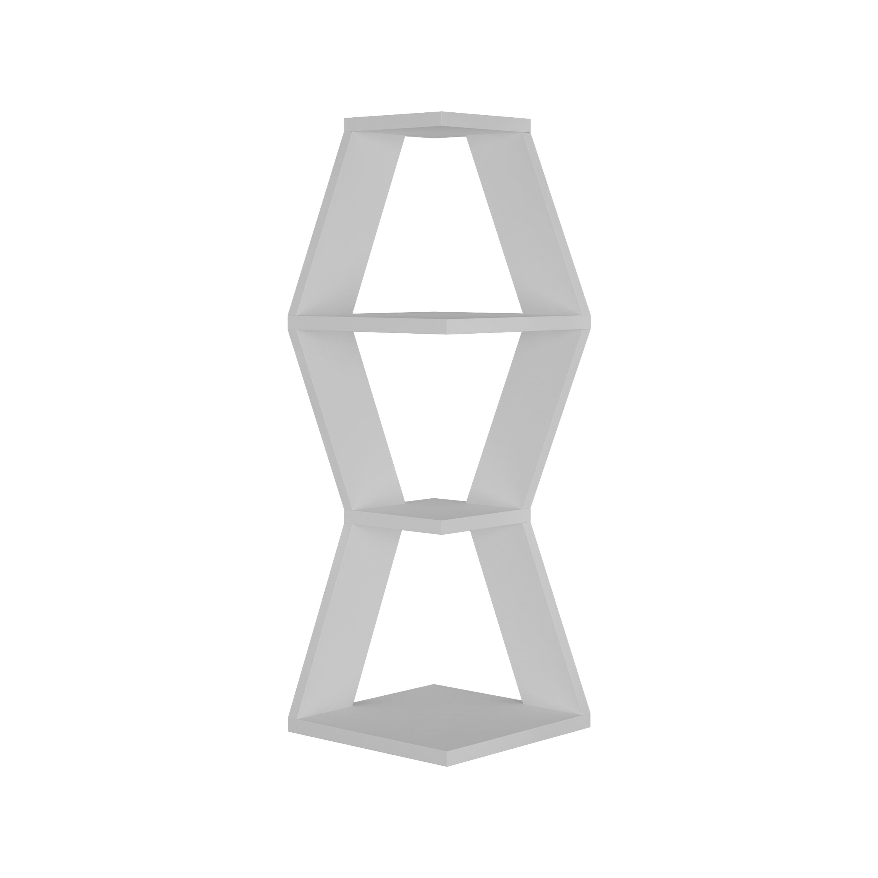 Ada Home Decor Furniture 11.81" 3 Tier White Caldwell Modern Wall Shelf