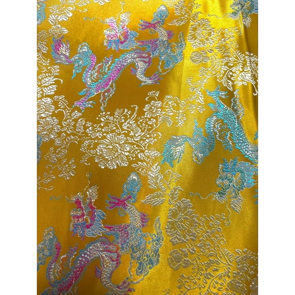Sedona Designz Chinese Dragon Brocade Fabric by The Yard | 45" Wide, 100% Polyester, Luxurious & Vibrant for Costumes, Quilting, Decor, and Crafts