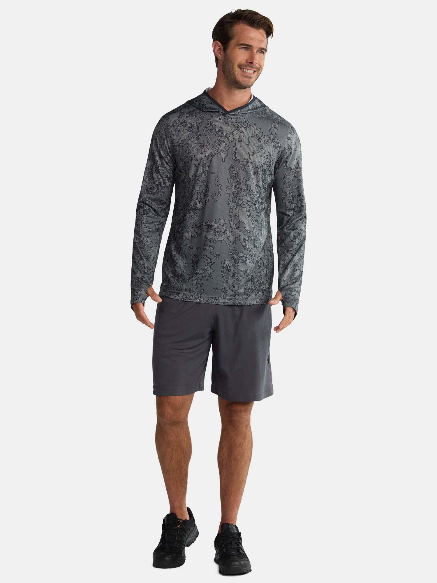Athletic Works Men's & Big Men's Active Mesh Long Sleeve Hoodie, Sizes S-3XL