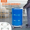 thumbnail image 1 of VEVOR 2PCS 55 galones Heavy Duty Drum Dolly, 1000 lbs Capacidad de carga, Barril Dolly Cart Drum Caddy, Capacidad de camión de mano sin volcamiento Dollies con marco de acero 4 Ruedas giratorias, 1 of 8
