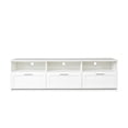 thumbnail image 5 of Modern TV Stand, Minimalist TV Cabinet with 3 Open Shelves & 3 Drawers, Wood Media Console Table Entertainment Center for TVs up to 80", Open Locker TV Console Cabinet for Living Room Bedroom, White, 5 of 8