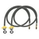 thumbnail image 1 of 2Pcs 47" Conectores de Líneas de Suministro de Grifo G1/2 Rosca de Compresión Hembra x Conector Macho M10 para Cocina (Negro), 1 of 6