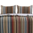thumbnail image 4 of Benjara Phoenix Fabric 3 Piece King Size Quilt Set with Striped Prints, Multicolor, 4 of 6