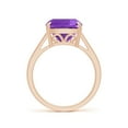 thumbnail image 5 of ANGARA Natural Classic Solitaire Cushion 3.65 ct Amethyst Cocktail Ring in 14K Rose Gold for Women (Size-10mm) | February Birthstone, Anniversary, Jewelry Gift for Women | Natural Amethyst Ring, 5 of 9