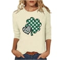 thumbnail image 3 of TaTaai Women Crew Neck 3/4 Sleeve St. Patrick's Print Black Loose Top Casual T-Shirt Ladies Spring Gathering Wear Lightweight Breathable Non-See-Through No Fading Top Gift, 3 of 7