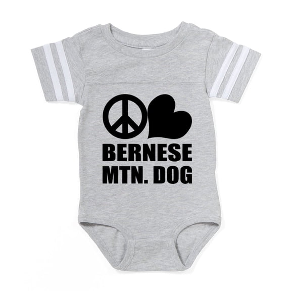 CafePress - FIN Peace Love Bernese - Cute Infant Baby Football Bodysuit