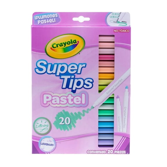 Plumones Crayola SuperTips Tonos Pastel 20 Piezas