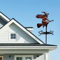 Dserhfy Witch Weather Vane Halloween Flying Witch Weathervane with Roof Mount Metal Direction Indicator for Outdoor Farm Yard Garden Decoration