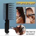 thumbnail image 2 of Hair Styling Tool Wide Tooth Anti-Knotting Wet Brush Black Large Hair Brush Non-Damaging Detangling, 2 of 5
