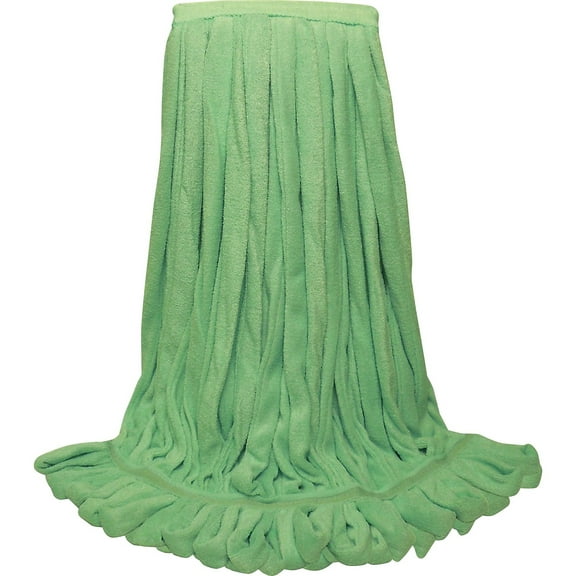 Echofiber Microfiber Loop Mop, Large, Split Microfiber, 16 X 16, 1.5" Headband, Green, 12/carton