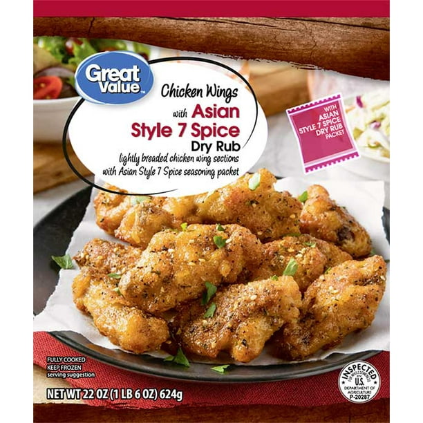 Great Value Chicken Wings With Asian Style 7 Spice Dry Rub 22 Oz Walmart Com Great Value Chicken Wings With Asian Style 7 Spice Dry Rub 22 Oz Walmart Com