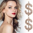 thumbnail image 2 of ddioayh Sparkly Dollar Sign Dangle Earrings Acrylic Shiny Dollar Money Stud Earrings for Women Statement Holiday Jewelry, 2 of 9