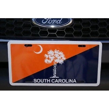 South Carolina Orange and Blue 6"x12" Aluminum License Plate Tag