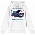 thumbnail image 4 of Go Sports! But Where's the Food? Adult White Long Sleeve Hoodie-Large, 4 of 6