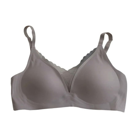 Xiaoxatg Women s Seamless Latex Bra French Sexy Wireless Push Up Adjustable Lingerie Bras to Wear with A Backless Dress