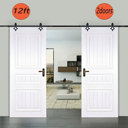 12ft Mini Cabinet Barn Door Hardware Kit Double Sliding 12ft Mini Cabinet Barn Door Hardware Kit Double Sliding Track Set