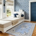 thumbnail image 3 of Toyoso 3x5 Oriental Medallion Area Rug, Distressed Floral Traditional Carpet, Soft Low Pile Non-Shedding Rug for Living Room, Bedroom, Dining Room, Faded Boho Home Decor, Light Blue, 3 of 10