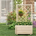 thumbnail image 2 of Costway 2 PCS 40" Tall Wooden Raised Garden Bed with Lattice Trellis for Climbing Vine, 2 of 10