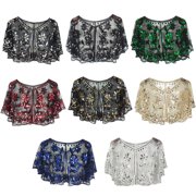 Elegant 1920s Flapper Shawl – Sequin & Beaded Floral Wrap for Evening Dresses, Parties, Weddings & Formal Events