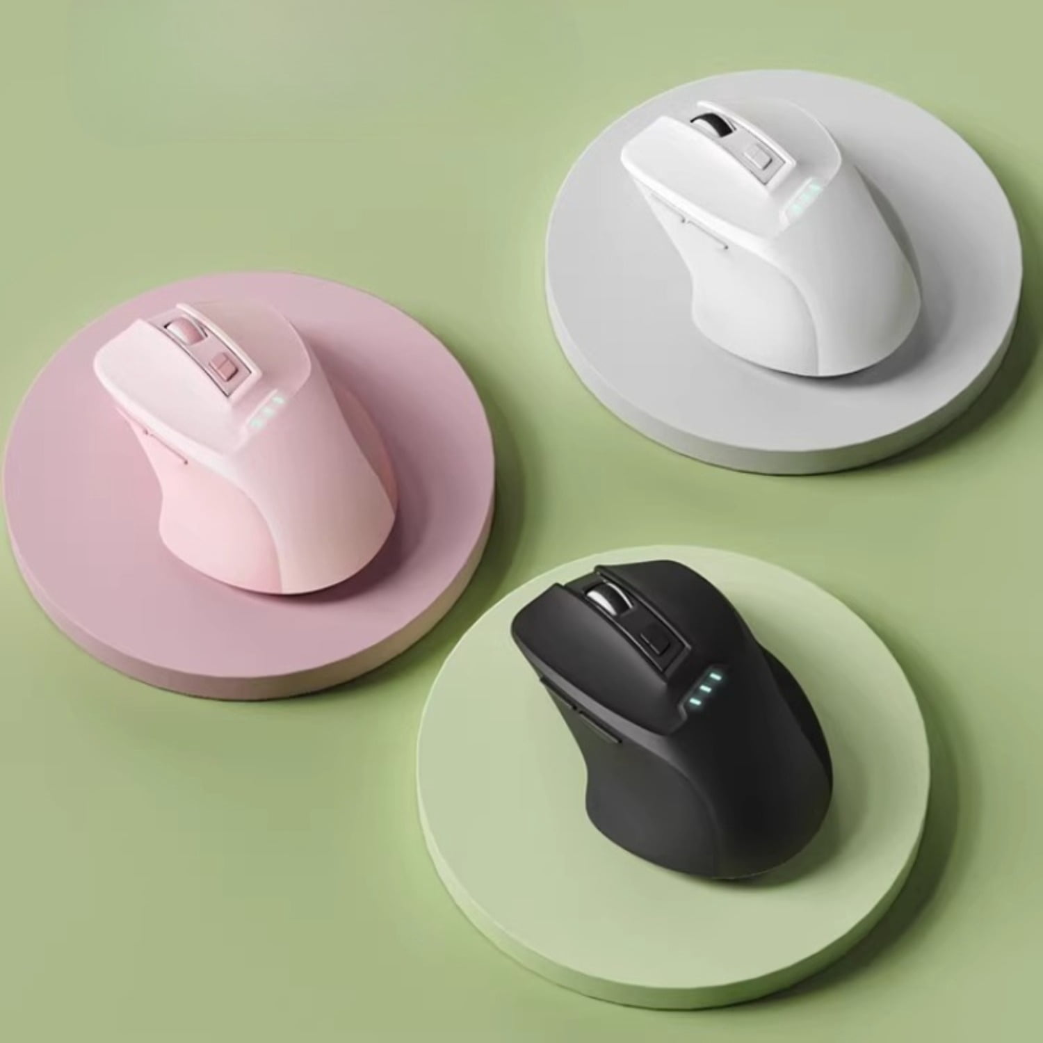 Ergonomic Wireless Mouse for Women, Rechargeable Silent Computer Mouse with Aesthetic Design, Cute Laptop Mouse for Home Office