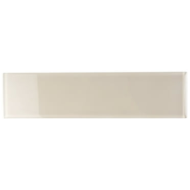 12 pack Warm Greige 4 in. x 16 in. Polished Glass Subway Wall Tile (5.33 sq. ft./Case)