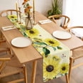 thumbnail image 3 of Table Runner 72 Inches Long for Kitchen Dining, Sunflowers Dresser Scarf Farmhouse, Dining Table Decorations for Wedding/Parties, Spring Botanical Watercolor Blossom Flowers 13 x 72 In, 3 of 8