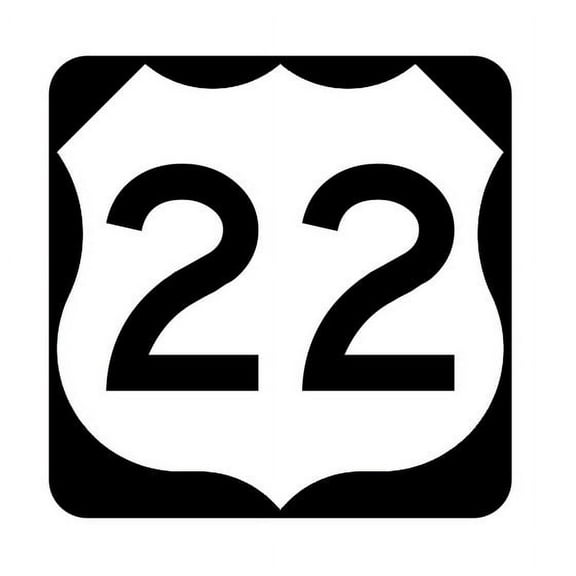 US Route 22 Metal Sign Highway Sign Road Sign Size: 12 inch x 12 inch