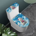 thumbnail image 2 of HELLHERO Butterfly and Lamb Pattern Toilet Top Cover Set 17x21 Inches Soft Machine Washable for Modern Bathrooms, 2 of 8