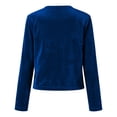 thumbnail image 5 of Yyeselk Women's Long Sleeve Velvet Shrug Cardigans Cocktail Party Open Front Elegant Cropped Bolero Cardigan Top Blue XXL, 5 of 7