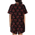 thumbnail image 3 of Kdxio Red Snake Print Pajamas Sets for Women Short-Sleeved Pjs with Lounge Shorts Two Piece Sleepwear S-4XL, 3 of 9