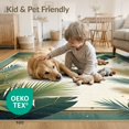 thumbnail image 4 of ODIKA 8'x10' Washable Area Rug Durable, Non-Slip Palm Leaf Botanical Tropical With Symmetrical Foliage Border for Living Room, Under Sectional, Family, 4 of 7