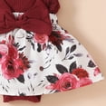 thumbnail image 4 of HCNTES Toddler Girls Outfits Short Sleeve Cartoon Print T-Shirt Tops & Elastic Shorts Sets Cute Girls Spring Summer Set kids For 6 12 18 24 Months Dailywear(L01-Wine,0-3 Months), 4 of 5