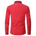 thumbnail image 3 of Odeerbi Clearance Men Turndown Collar Blouse Shirts Long Sleeve Dress Shirt Male Tuxedo Collar Groomsman's Dress Groom Wedding Shirt Male Red, 3 of 3